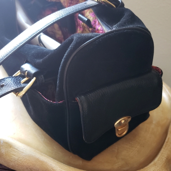 Maxx NY Leather And Suede Shoulder Satchel Bag - Picture 15 of 16